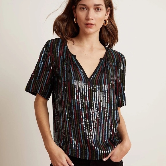 Velvet by Graham & Spencer Shopbop Nikky Sequin Top NWT Women’s Size XS - Picture 11 of 11